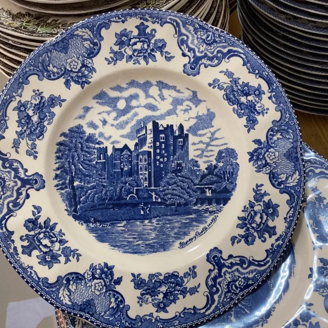 瓷微瑕蓝宝十寸平盘