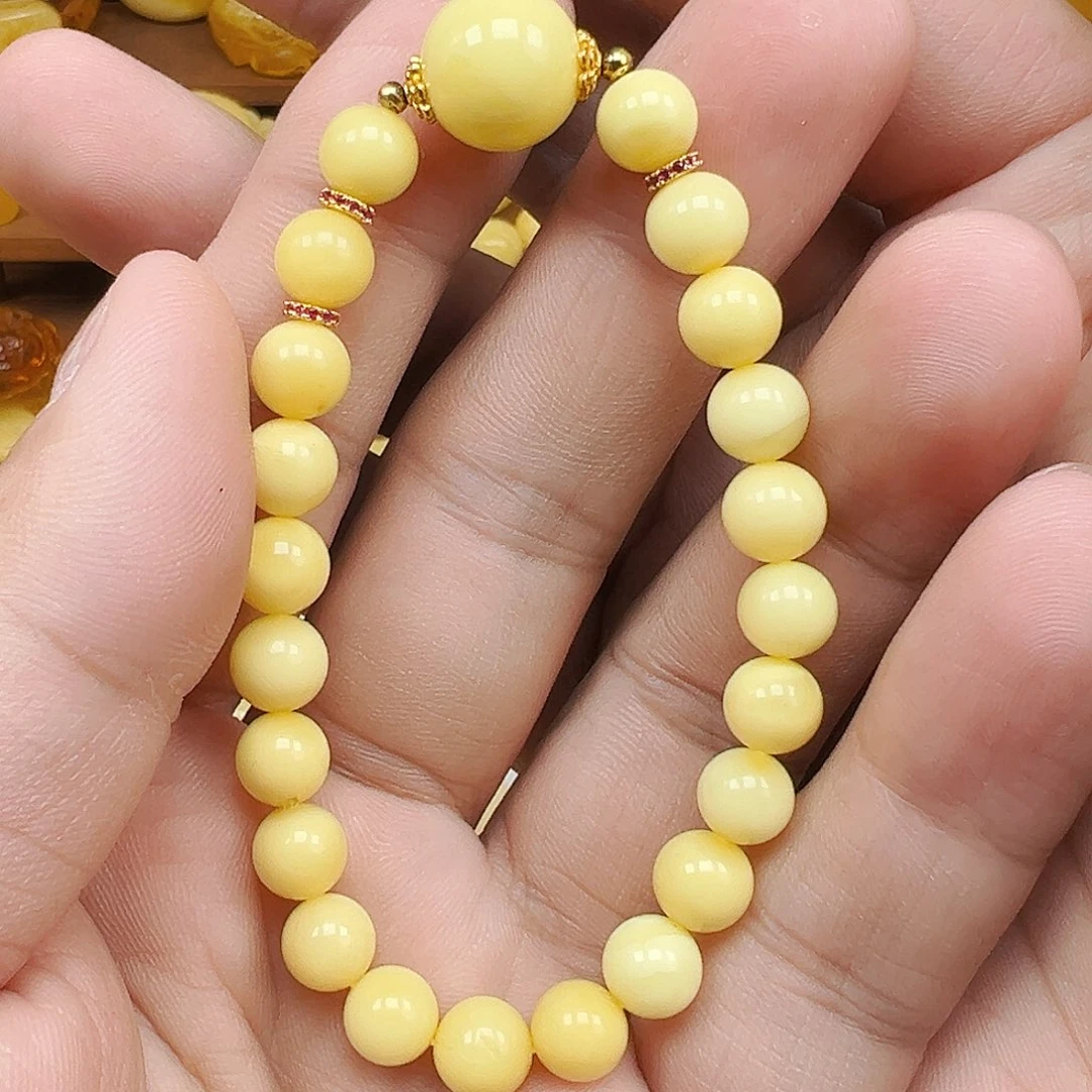 蜜蜡颈饰未镶嵌单圈8mm，7.5克，福利