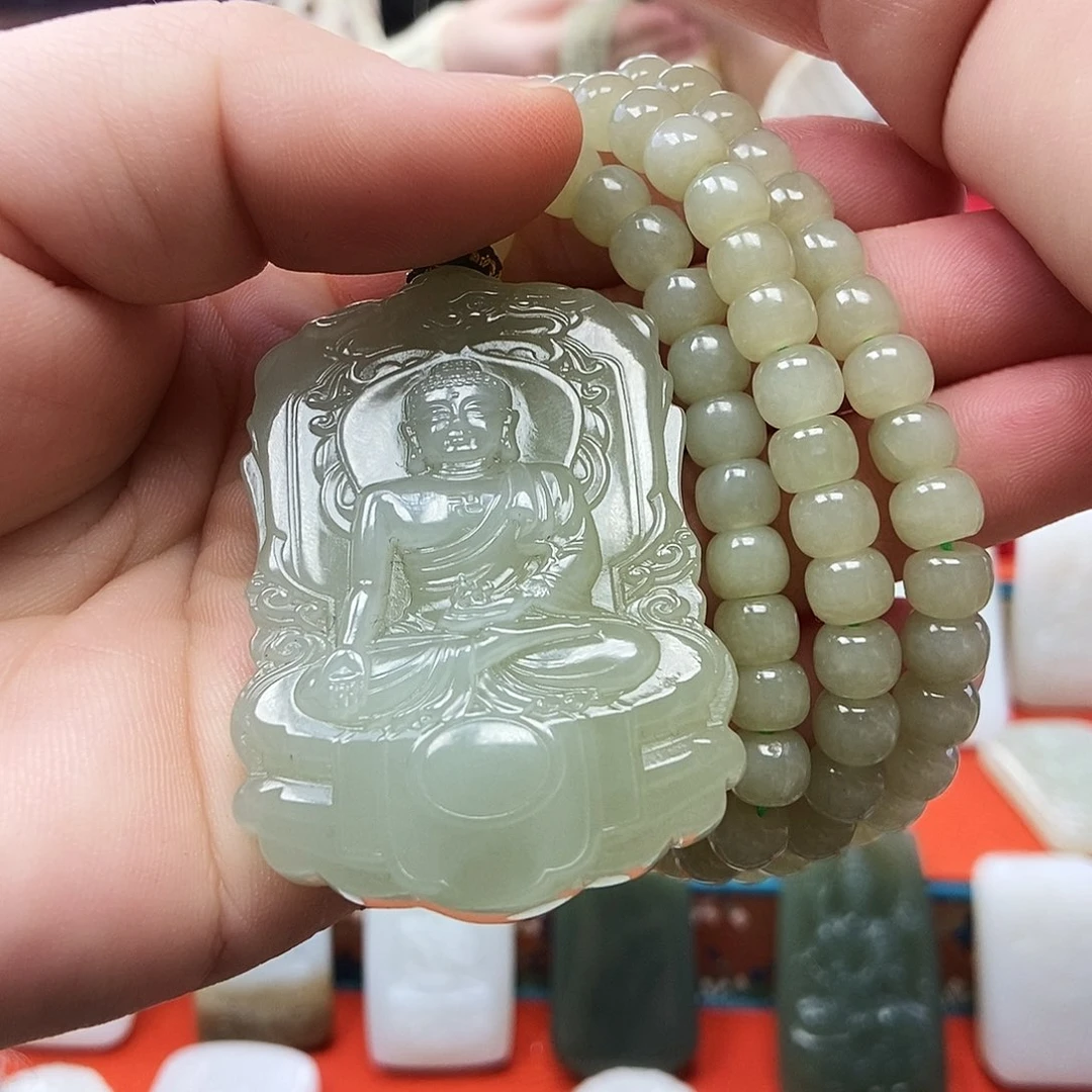 理***号和田玉未镶嵌颈饰