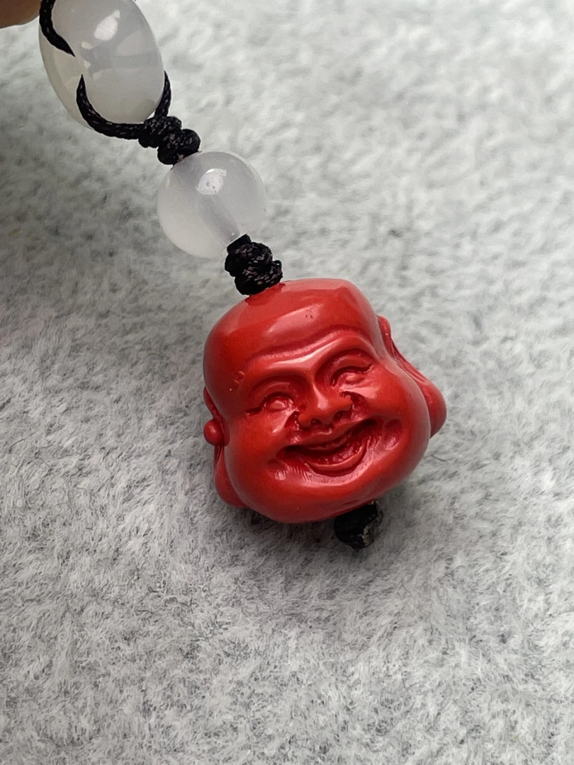 含辰砂工艺品精品尘沙朱砂弥勒佛