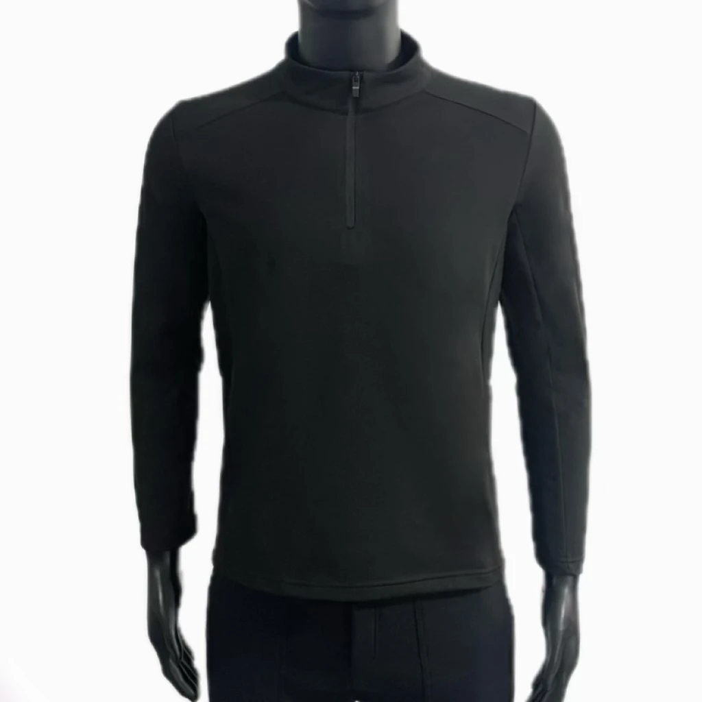 Z055-1秋冬男士保暖锁温立领拉链纯色280克运动休闲时尚打底衫潮