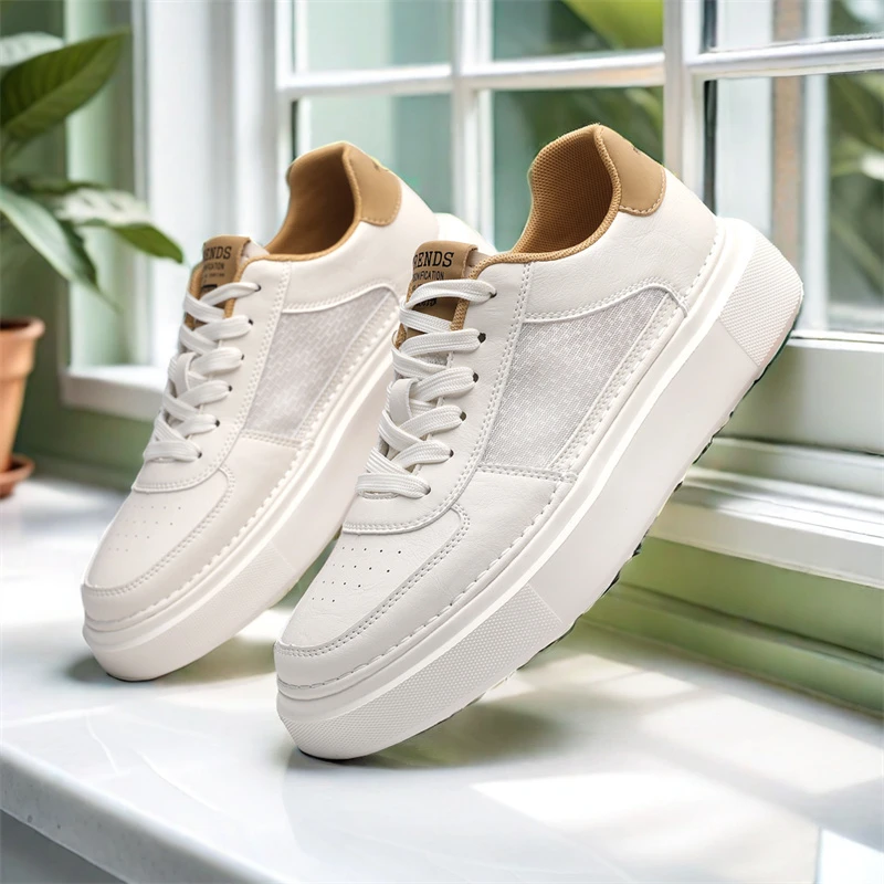 2025板鞋小白鞋透气春季休闲板鞋防臭男士时尚潮流鞋子网面