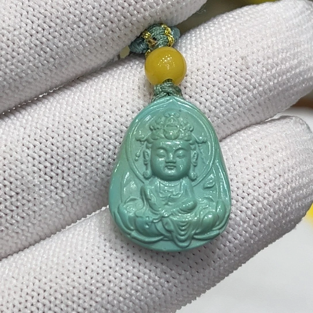绿松石未镶嵌珠宝奇石宝宝观音