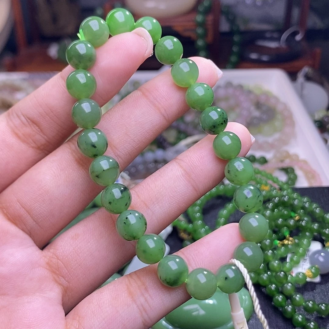 和田玉清货价碧玉乌兰海手串8未镶嵌