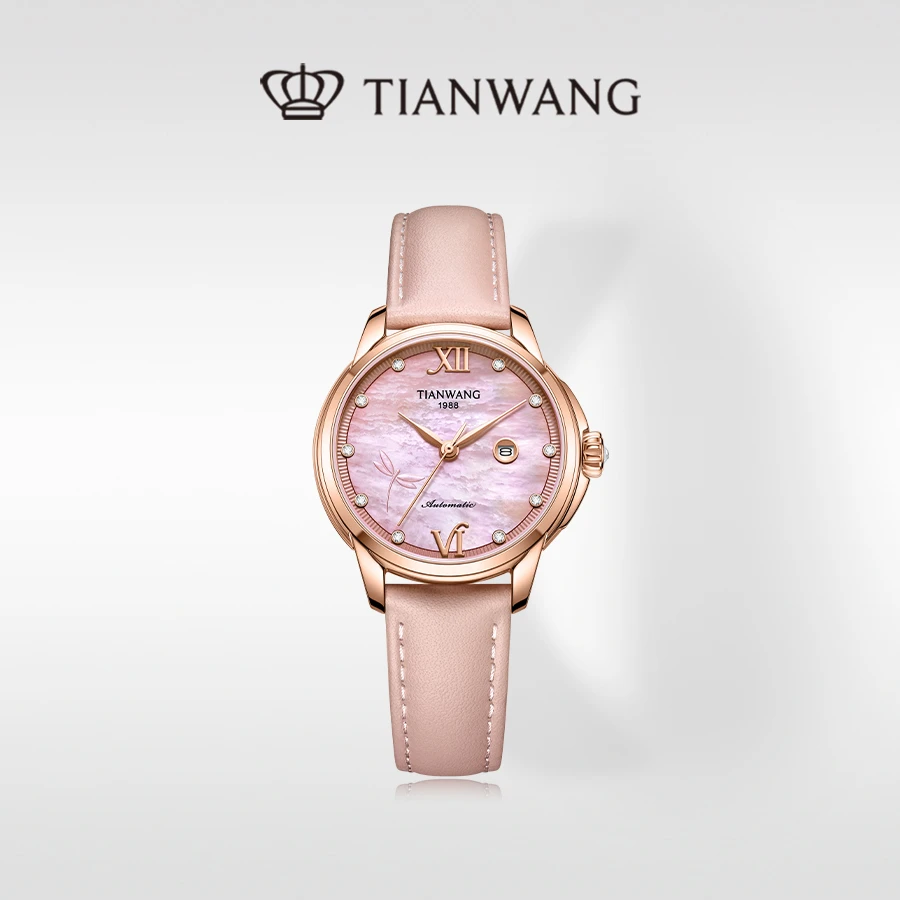 霏系列女士腕表时尚轻奢机械表防水百搭LS51339P.D.LK.K粉色贝母