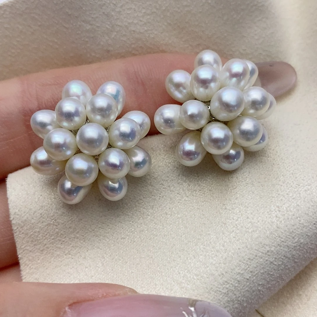 【闪购商品】银S925镶嵌淡水珍珠耳饰