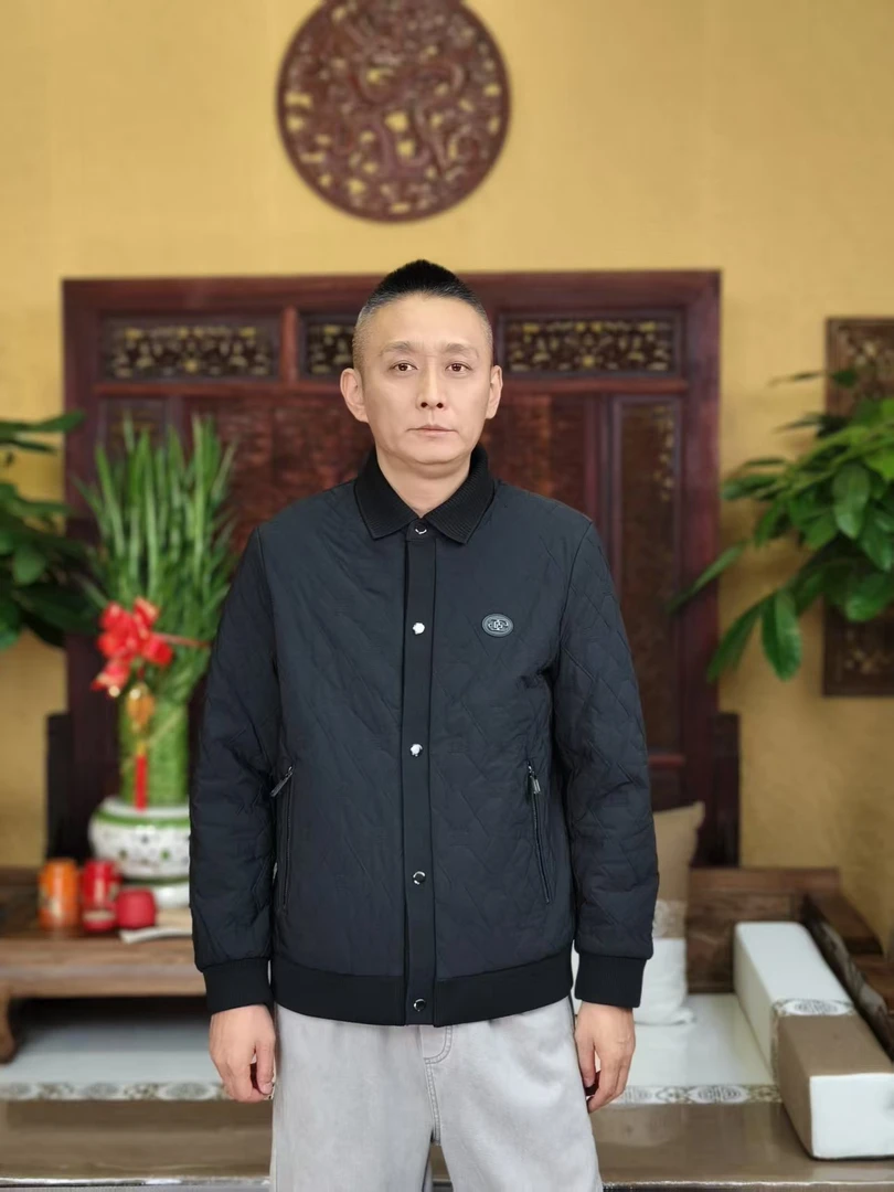 翻领透气男标准通勤风直下摆夹克加厚休闲短款棉衣