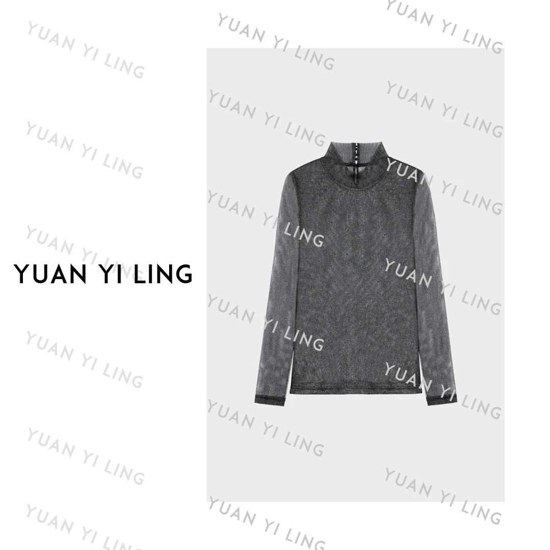 袁艺灵【繁星】25秋冬出口意大利金丝纺纱微透长袖百搭打底T恤2022