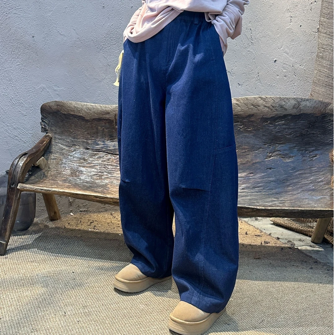 6807原创春季高品棉麻混纺做旧百搭休闲裤复古文艺宽松显瘦直筒裤