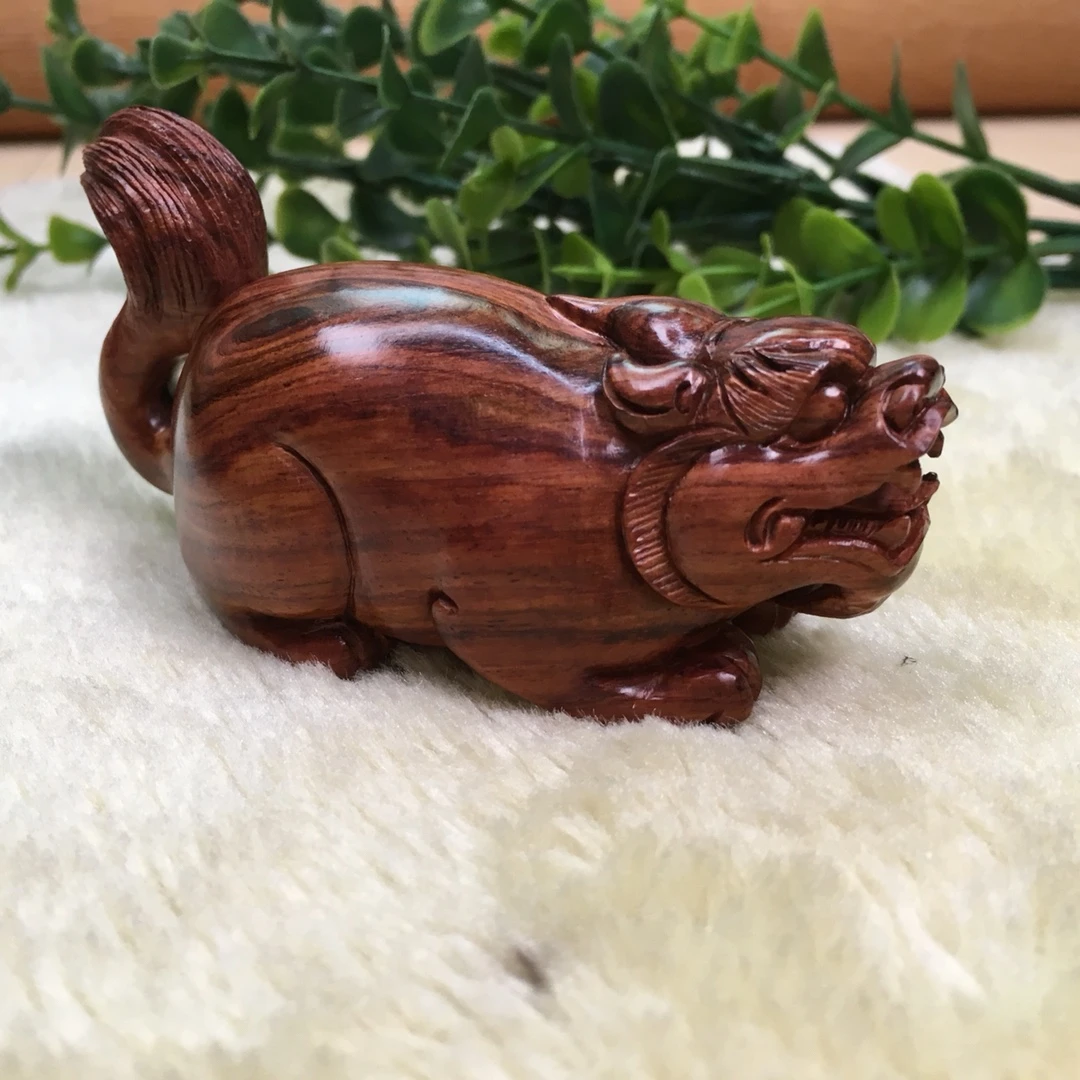 海南黄花梨貔貅小把件老料油梨8.1x3.3x3.3