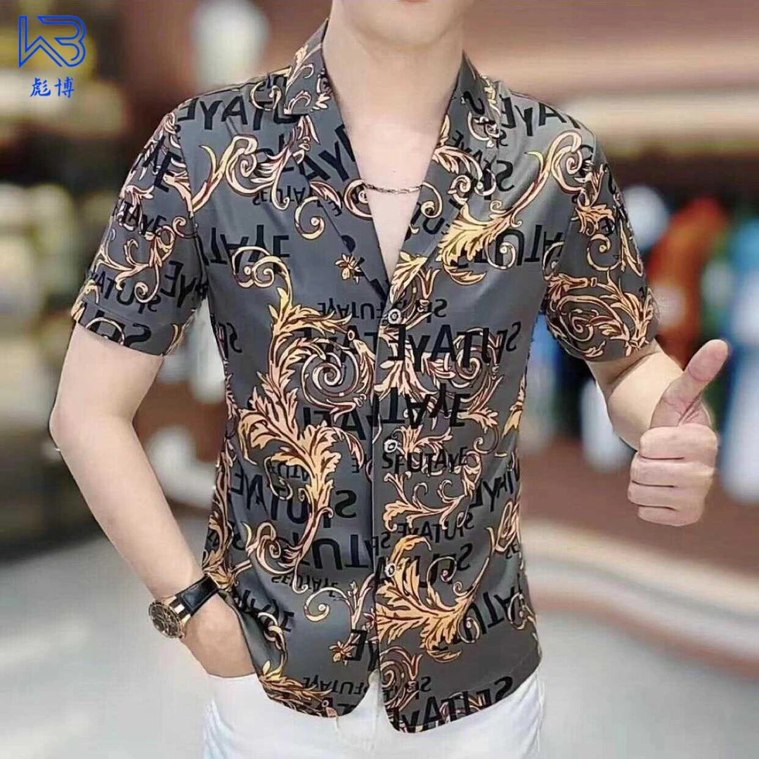 彪博2025夏季帅气短袖西服男士轻奢修身休闲免烫薄款西装上衣男装