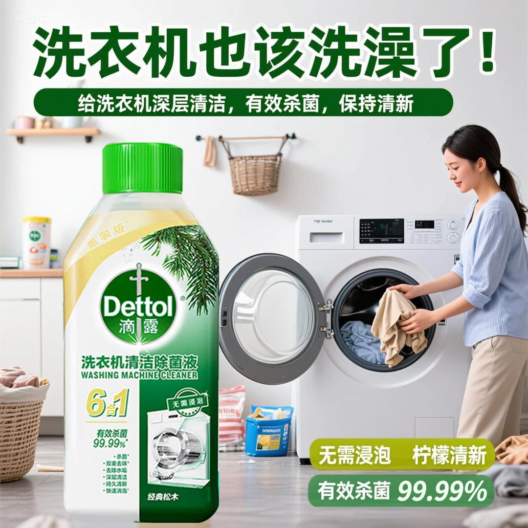 Dettol/滴露家用洗衣机清洗剂杀菌除垢洗衣机除菌液深层快速去污
