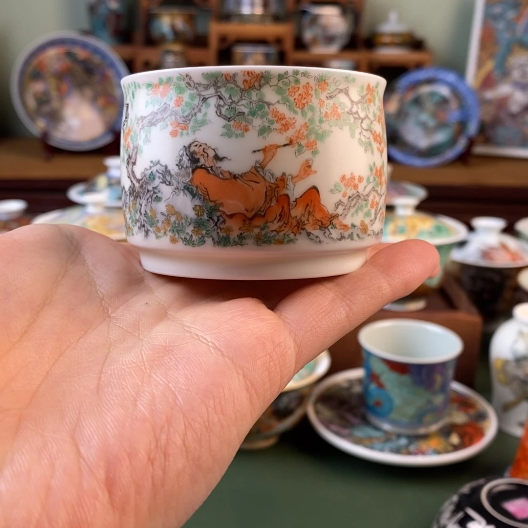 手工手绘桃花源主人杯
