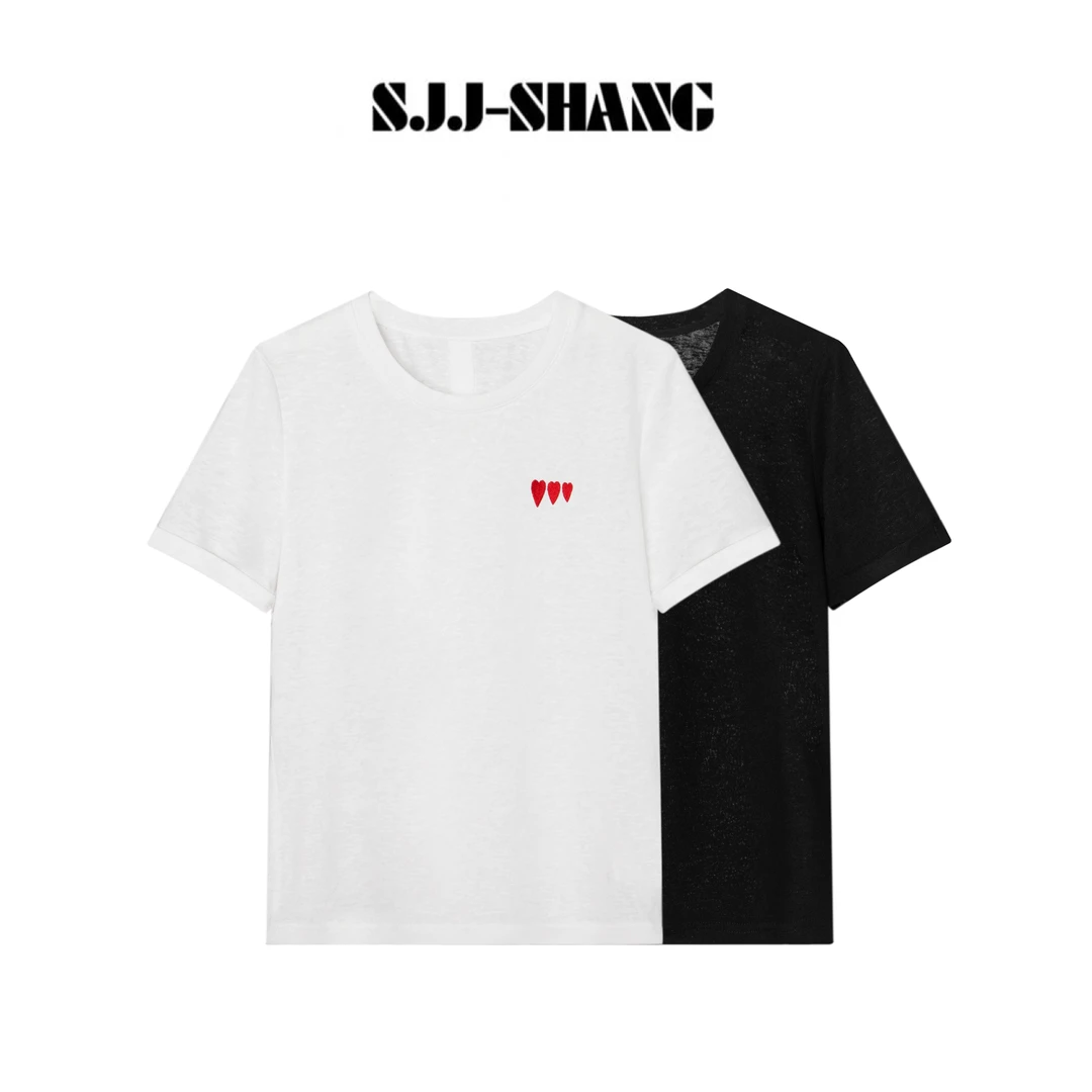 SJJ-SHANG【爱心女孩】25ss新品重磅棉显瘦时尚设计感上衣q134614p