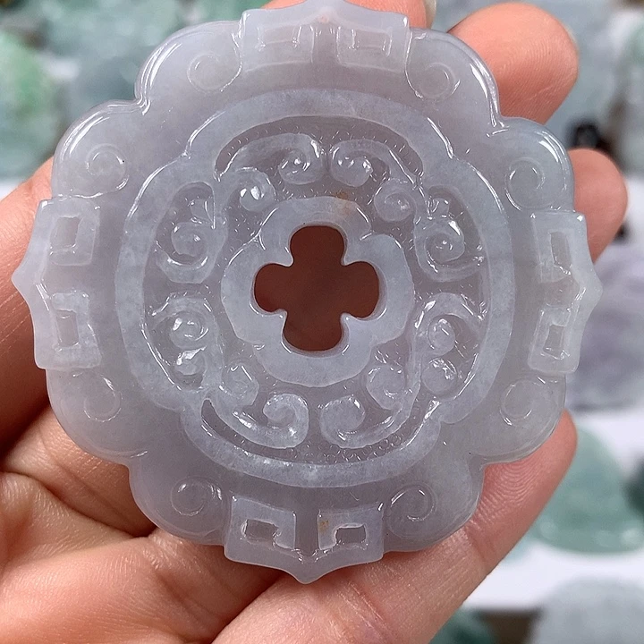 颈饰未镶嵌翡翠仿古牌两面工艺福利