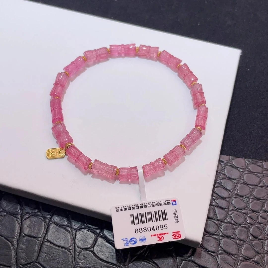 【相传碧玺】18K碧玺设计款手串 气质轻奢女士小众碧玺手链时尚