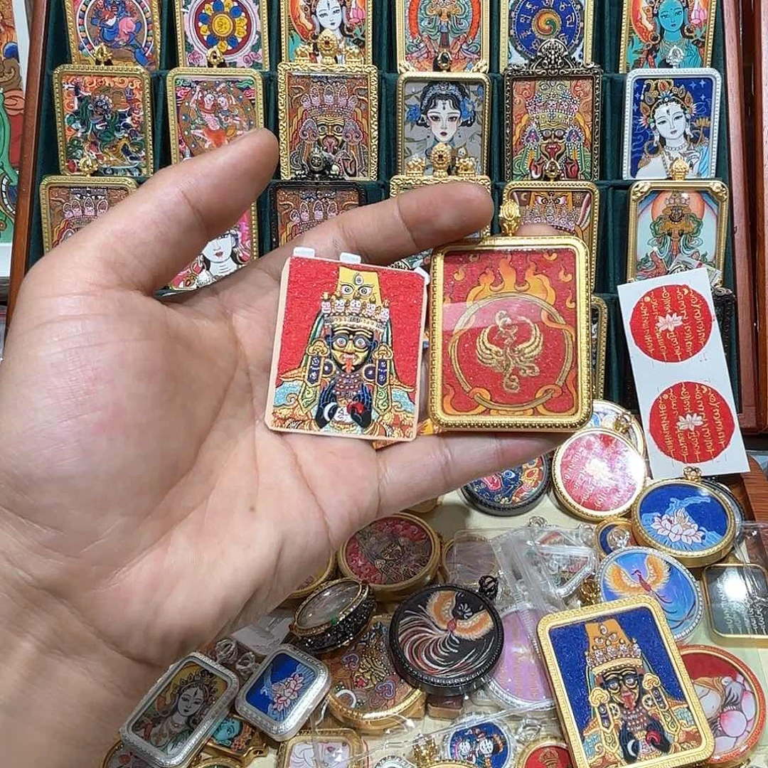 吊坠小*粒扎基拉姆纯手绘唐卡