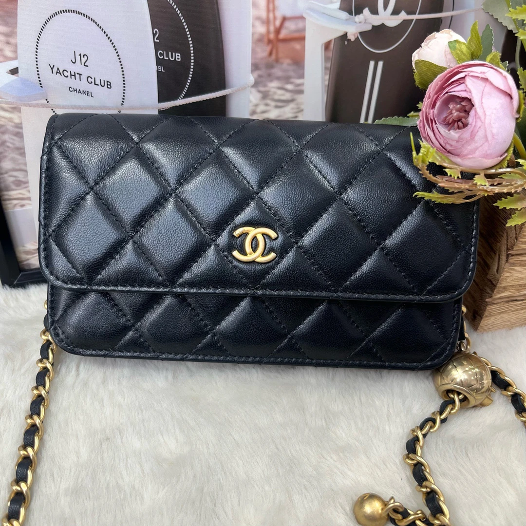 99新 Chanel/香奈儿 黑金金球woc mini（芯片）