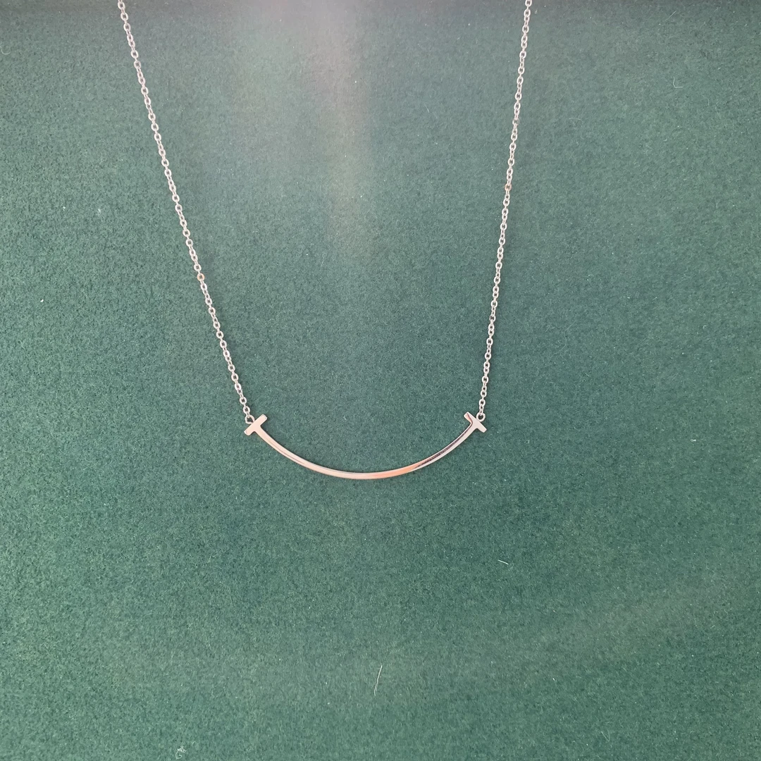 铂金pt950首饰铂微笑项链百搭小众