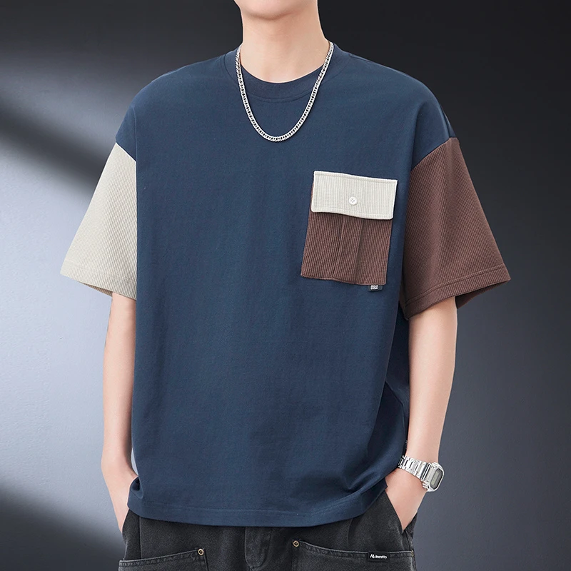 潮牌设计感短袖t恤男美式重磅上衣2025夏季新款宽松百搭休闲体恤