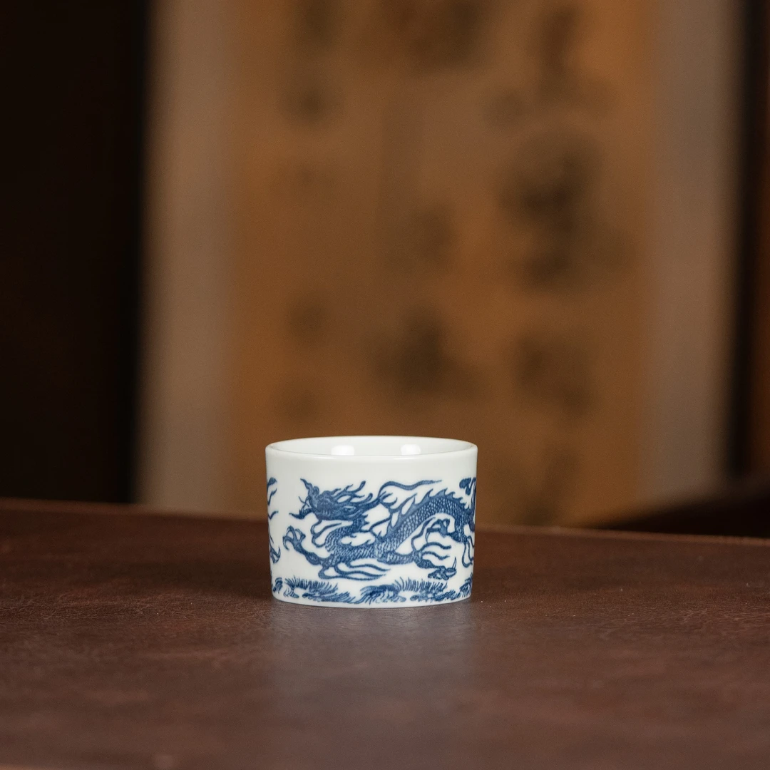 【青花龙纹扳指杯】陶瓷中式主人杯约100cc福利系列DC