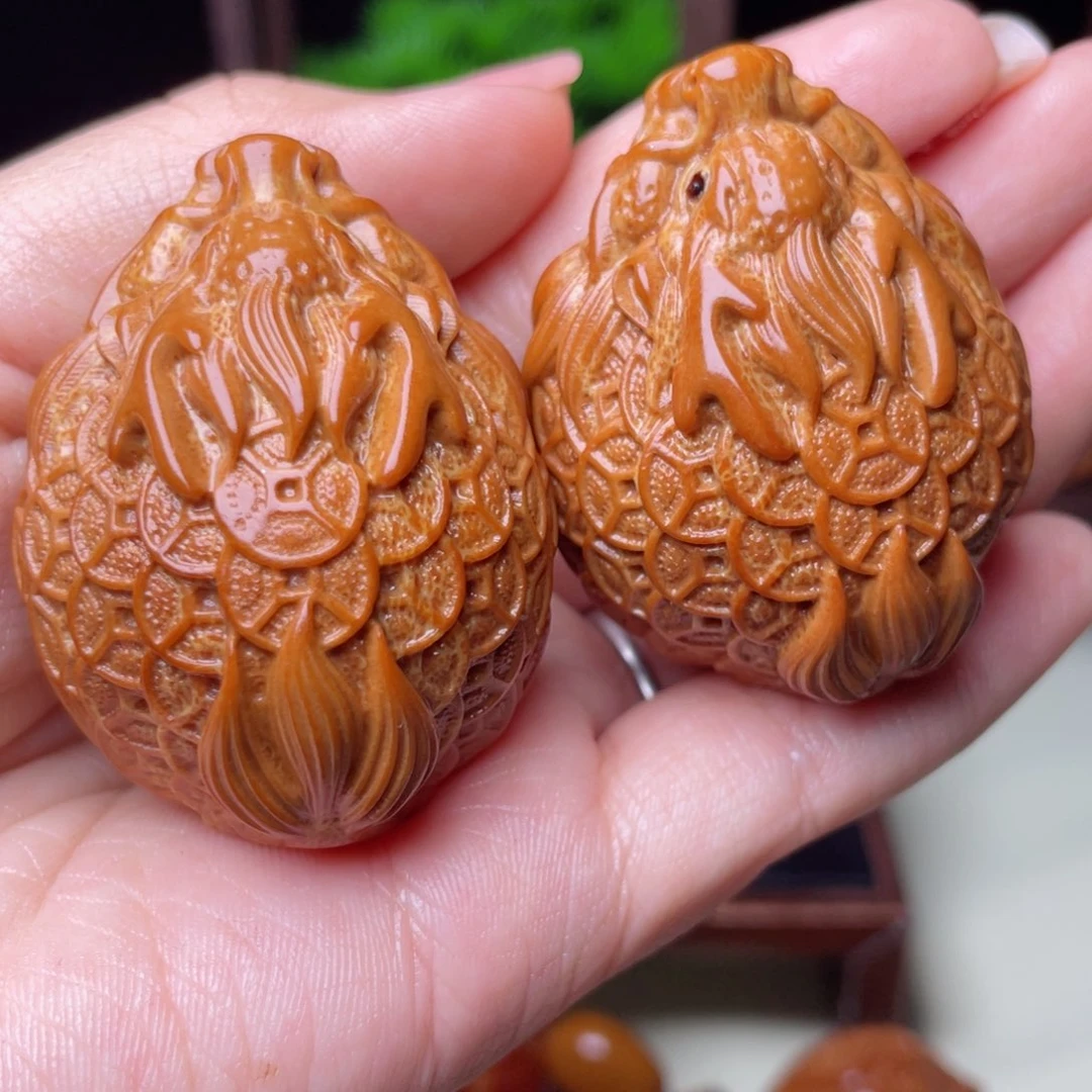 吊坠橄榄核金币龙龟手球3.5