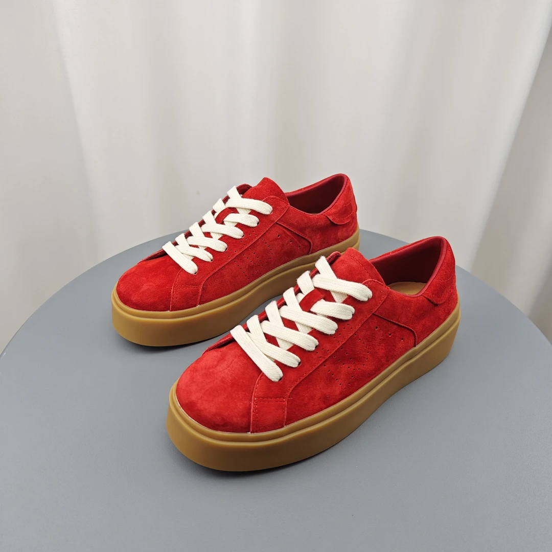 SGIRL TWTW复古红色厚底板鞋女2025春季新款百搭增高德训鞋休闲鞋