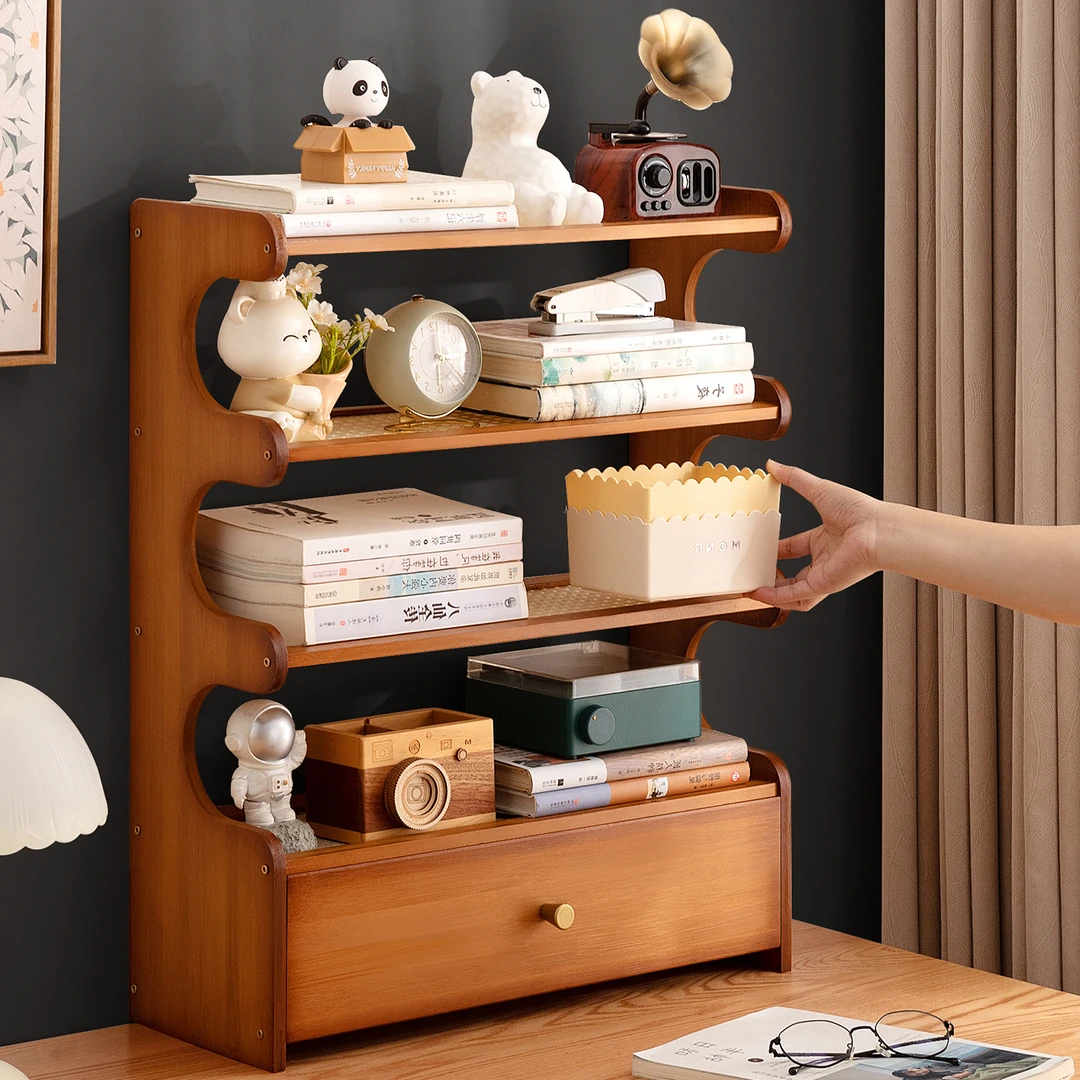 桌面置物架桌上书架子家用台面小型书桌收纳学生飘窗书柜儿童简易