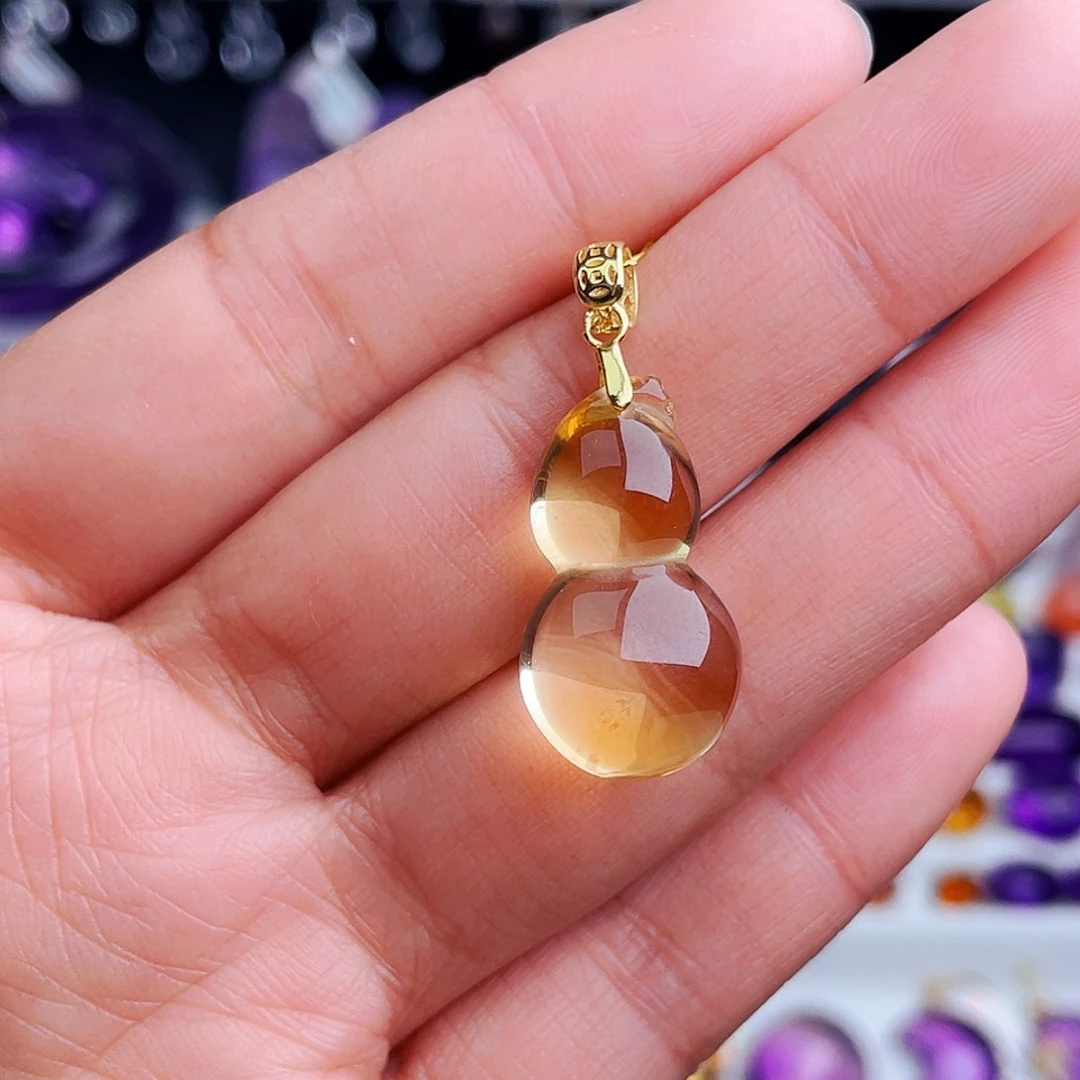 颈饰银S925镶嵌黄晶天然保真