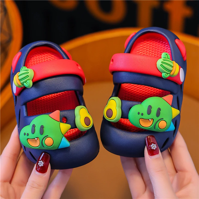 儿童夏季凉拖鞋卡通恐龙软底防滑浴室洗澡宝宝外穿小童男女孩拖鞋