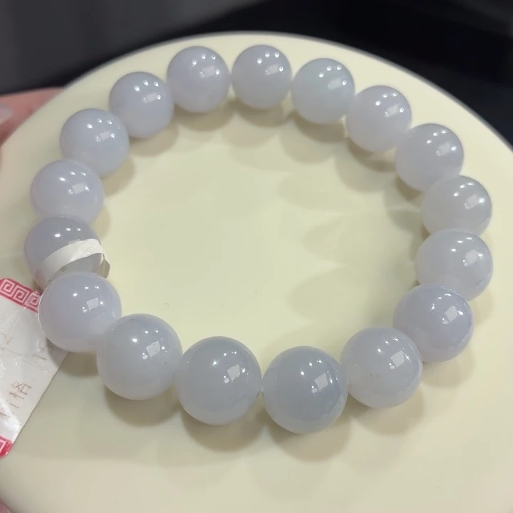 翡翠未镶嵌手链冰胶浅紫洒金卡12