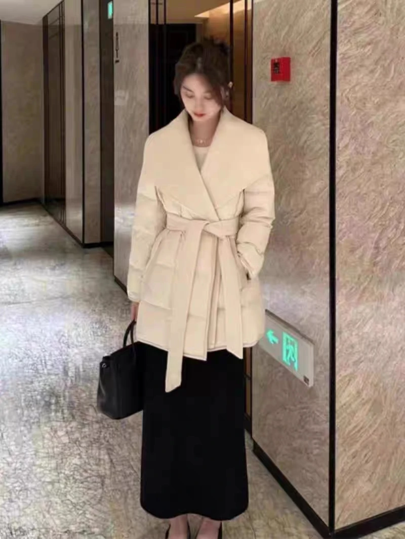 2627#小个子保暖羽绒服女冬季新款收腰厚外套休闲百搭宽松时尚