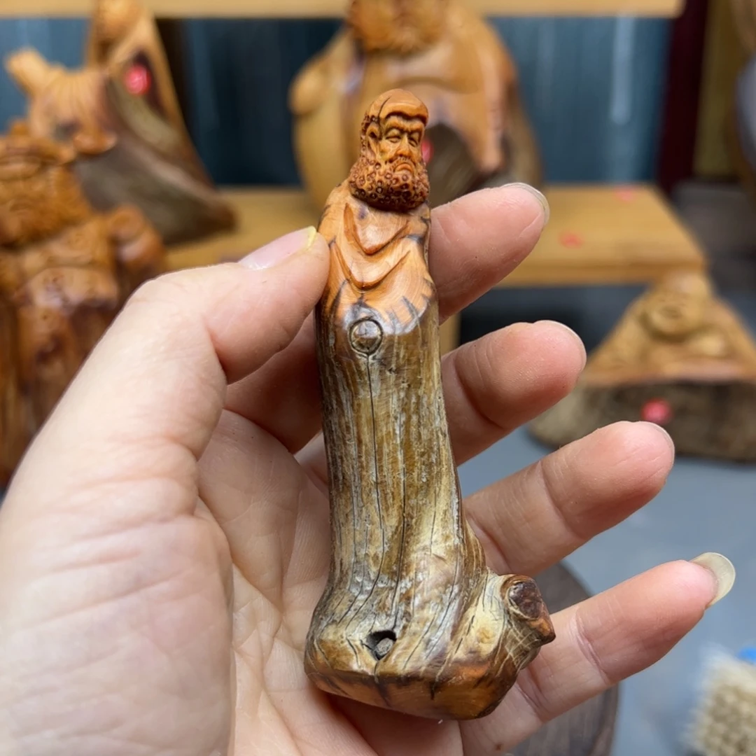 成***禅木崖柏木摆件手把件