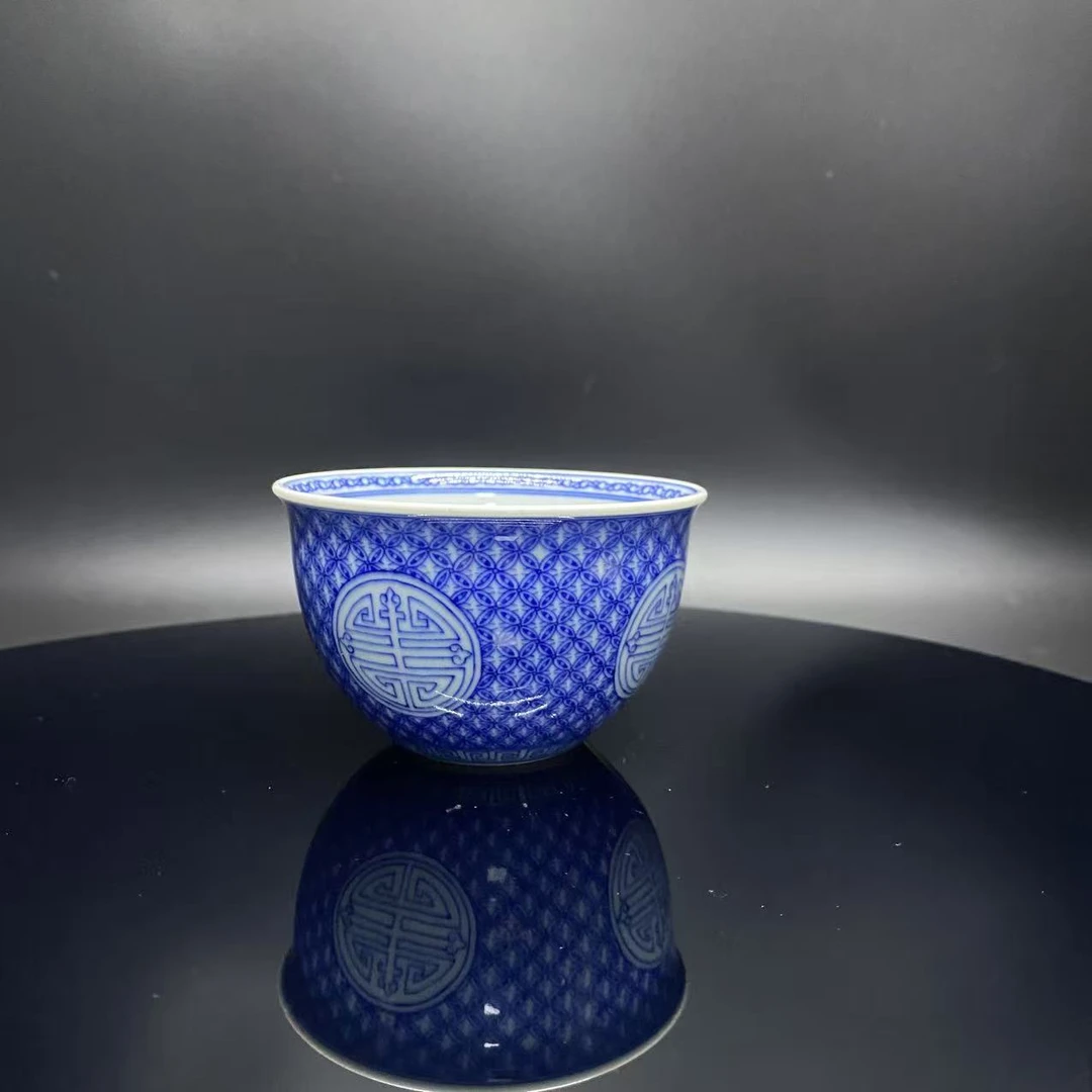 C60   铜钱寿字纹缸杯   HJ2418059