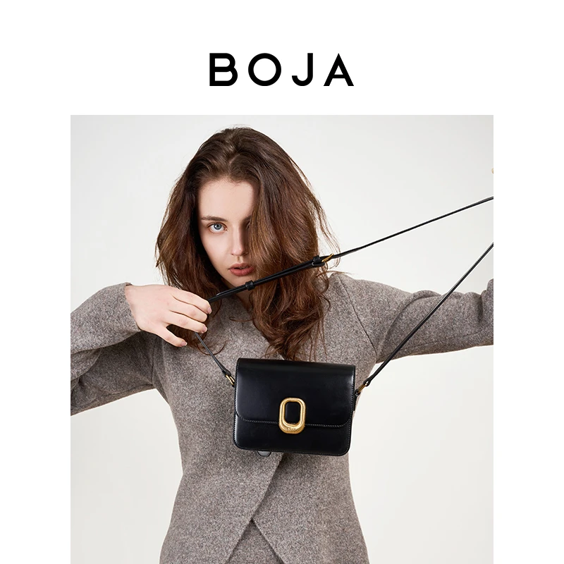 BOJA铂娅空姐包豆腐包高级感真皮女包小方包斜挎小个子百搭