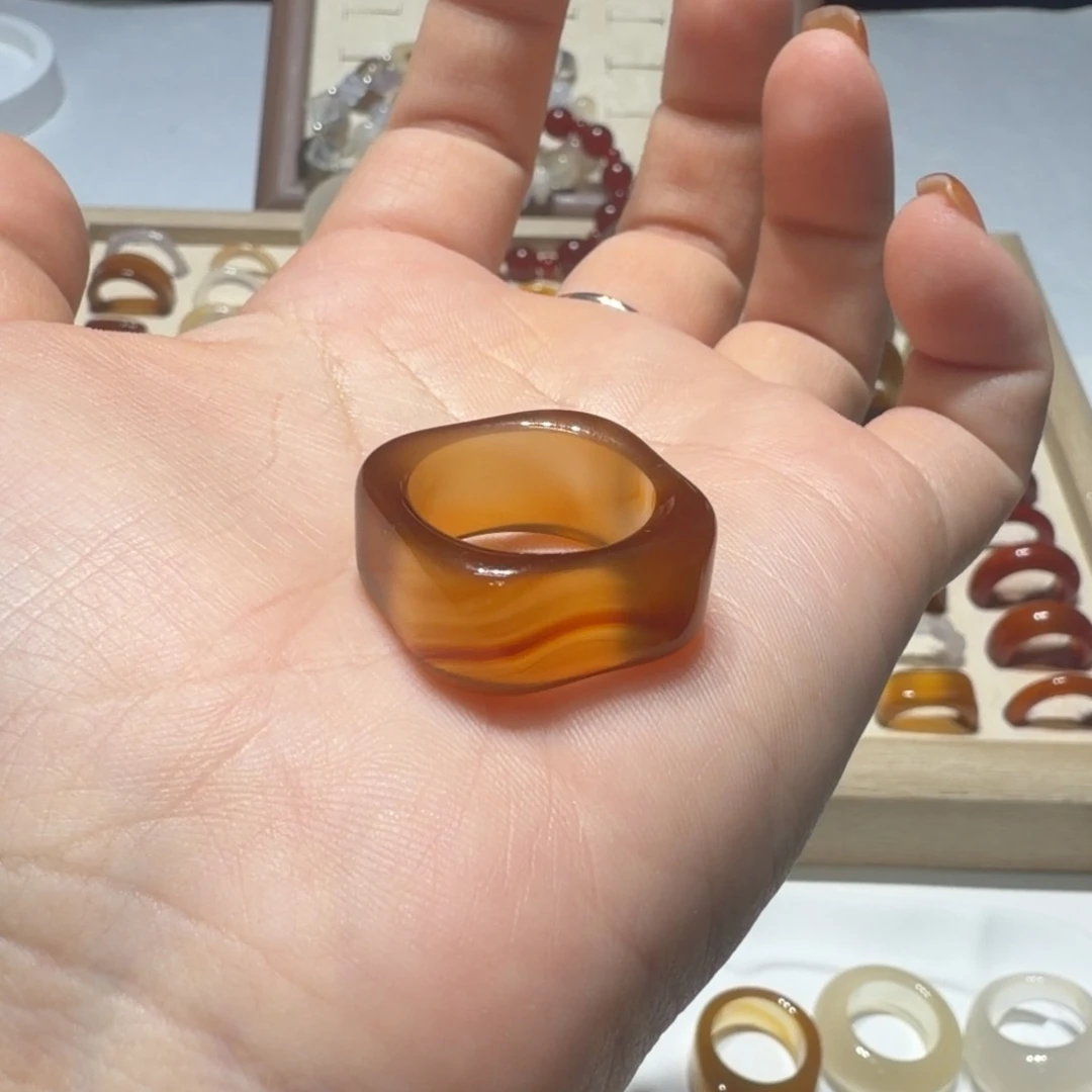 ꧁***꧂玛瑙/玉髓未镶嵌戒指港17/