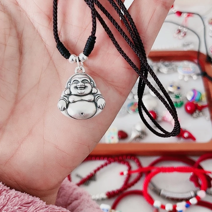 珐琅吊坠足银小佛公