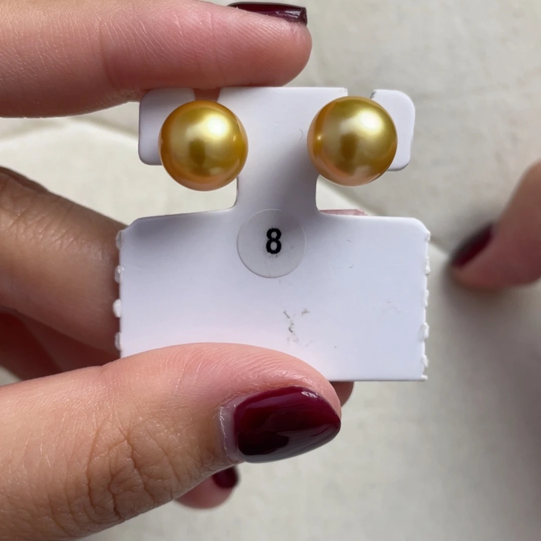 海水珍珠耳饰18K金镶嵌