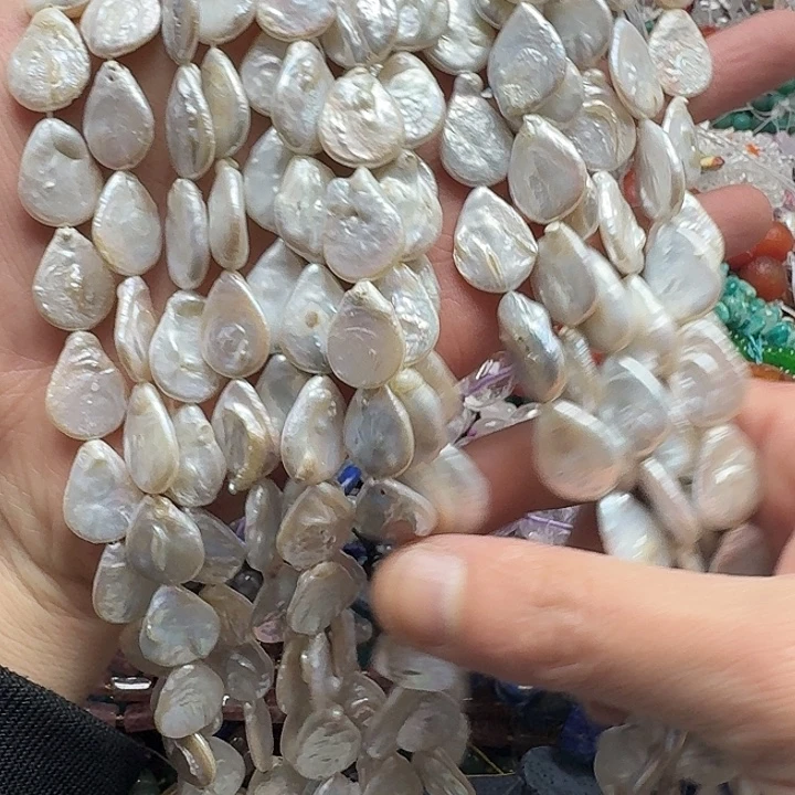 玛瑙/玉髓未镶嵌珠宝半成品一条13x18mm巴洛克珍珠