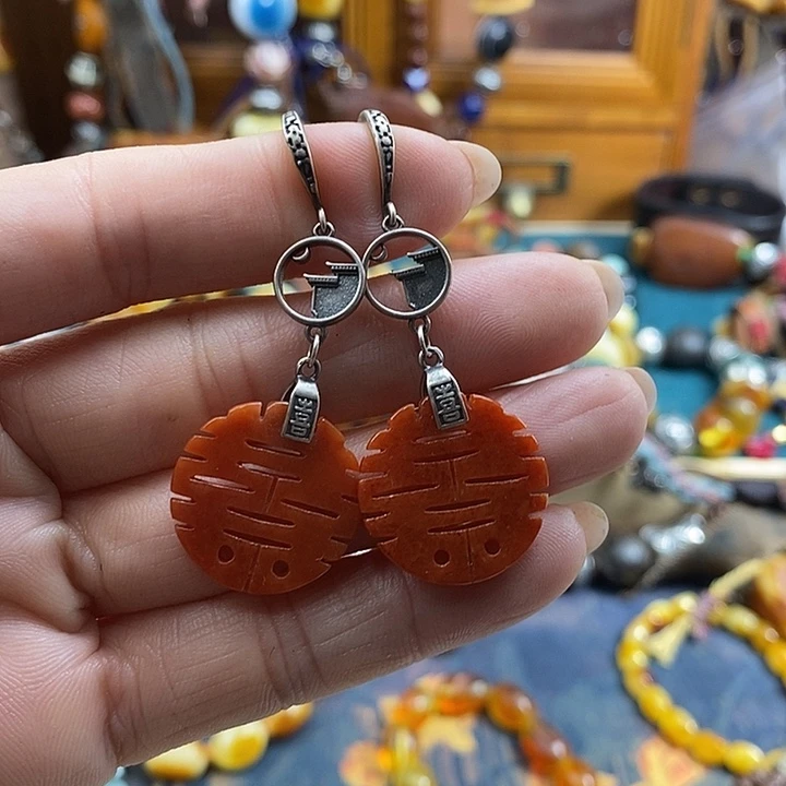 上***）翡翠未镶嵌耳饰耳饰