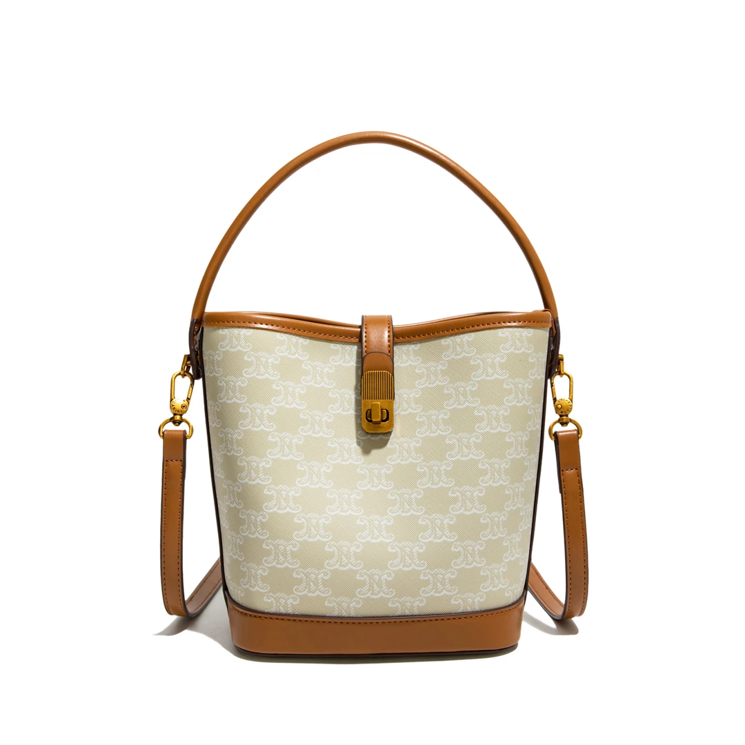 今年流行爆款包包女式2025新款超火印花手提水桶包百搭单肩斜挎包