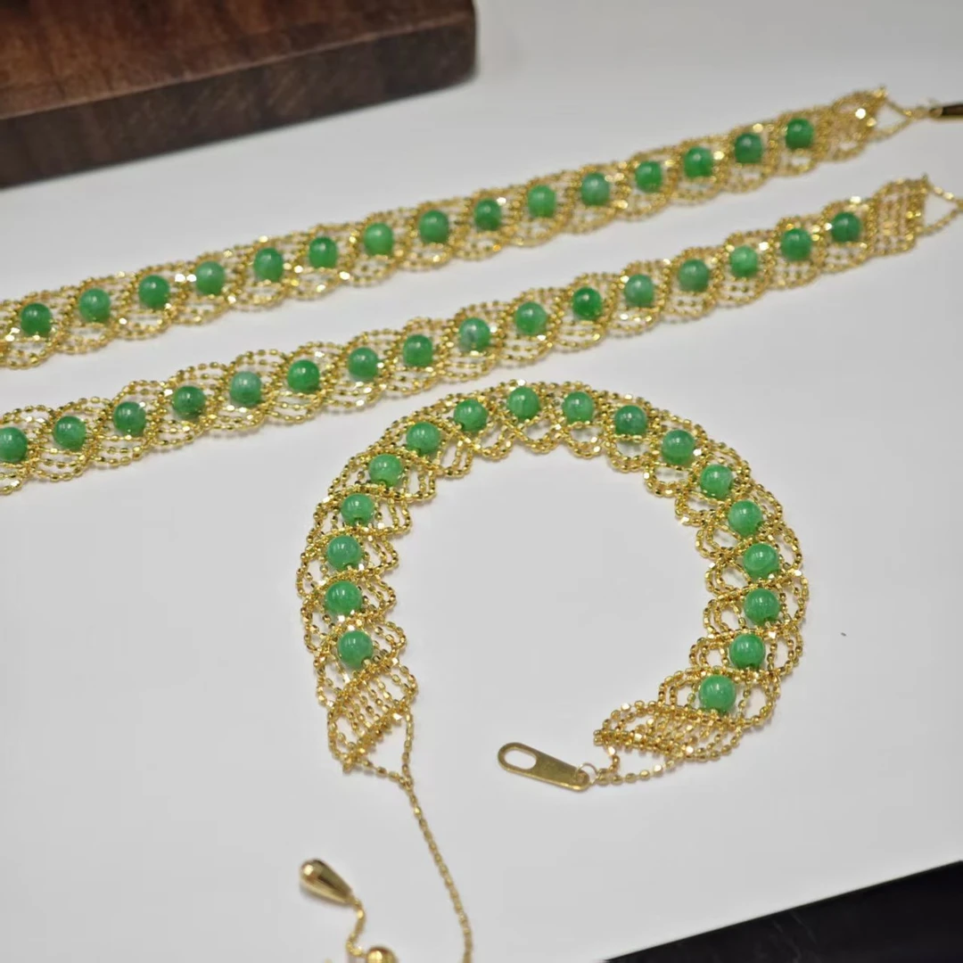 18K金翡翠手链编织款时尚多样性发货一件