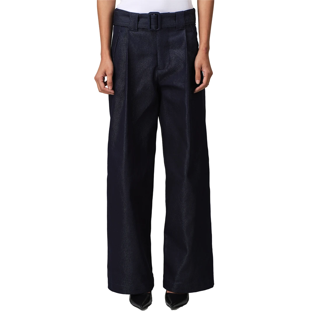 MINGSENZHOU DENIM“416”系列蓝银河打褶A字版型原牛牛仔长裤女