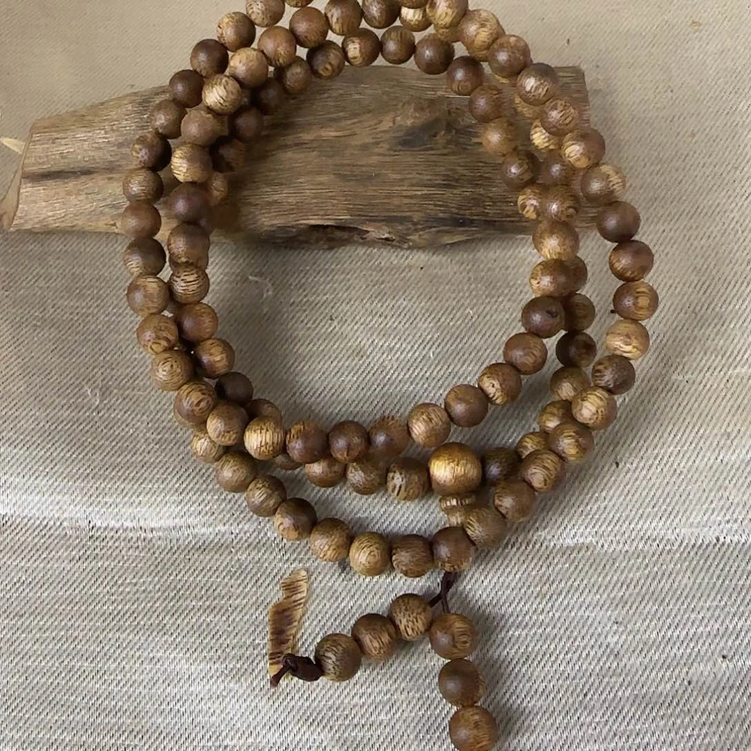 沉香碎屑沉香勾丝➕千里香母树06圆珠多圈收藏级108颗