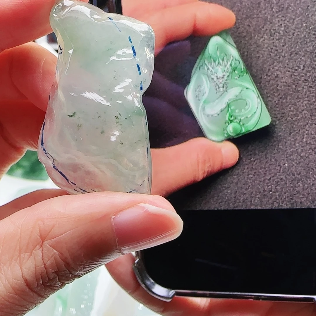 定制翡翠未镶嵌缅甸翡翠挂件