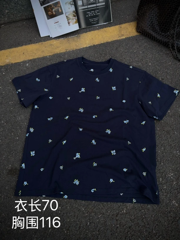 手工刺绣花儿T恤 no退no换