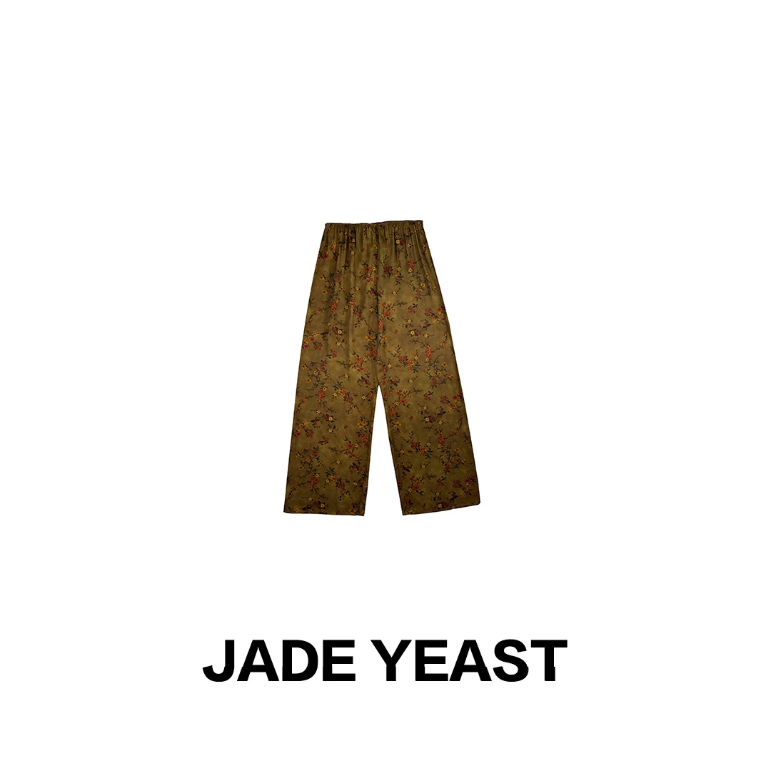 JADE YEAST|高定雅花【100铜氨丝】顺滑垂坠碎花阔腿休闲裤-57729