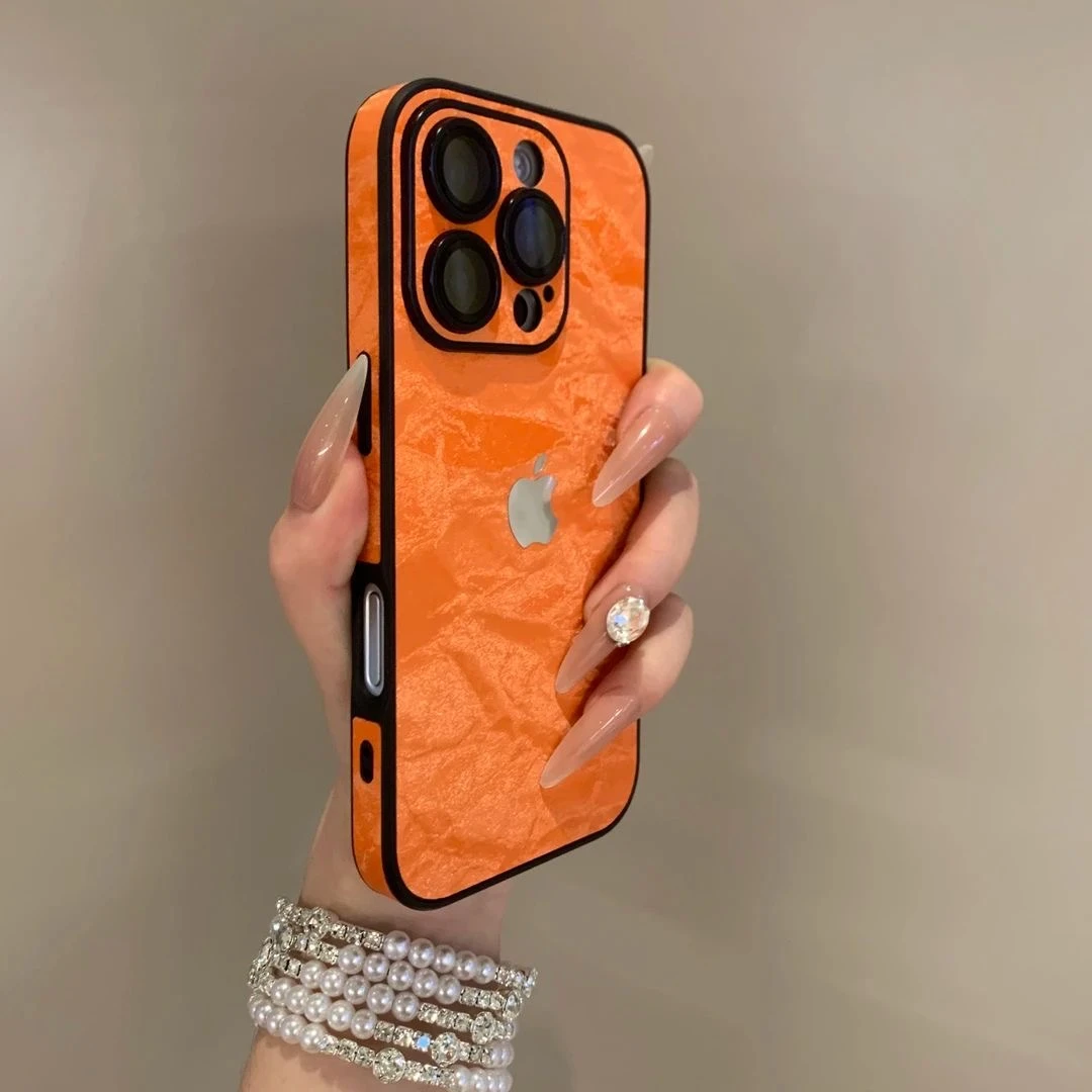 自带镜头膜雪山纹适用苹果16手机壳iPhone15promax高级14/13/12女