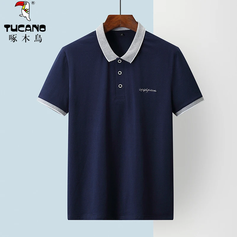 啄木鸟Polo衫男士夏季新款潮牌时尚宽松翻领半袖透气休闲舒适短袖