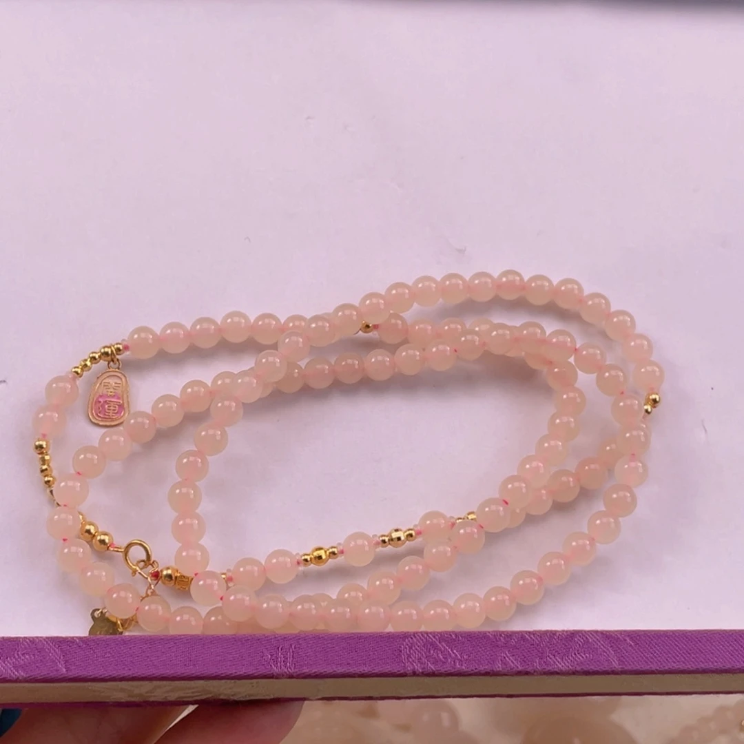 和田玉项链18K金镶嵌琦*